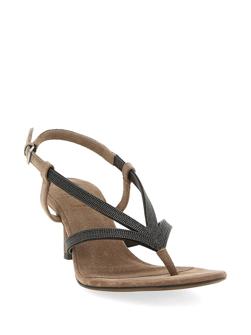 Brunello Cucinelli beaded strap sandals outlook
