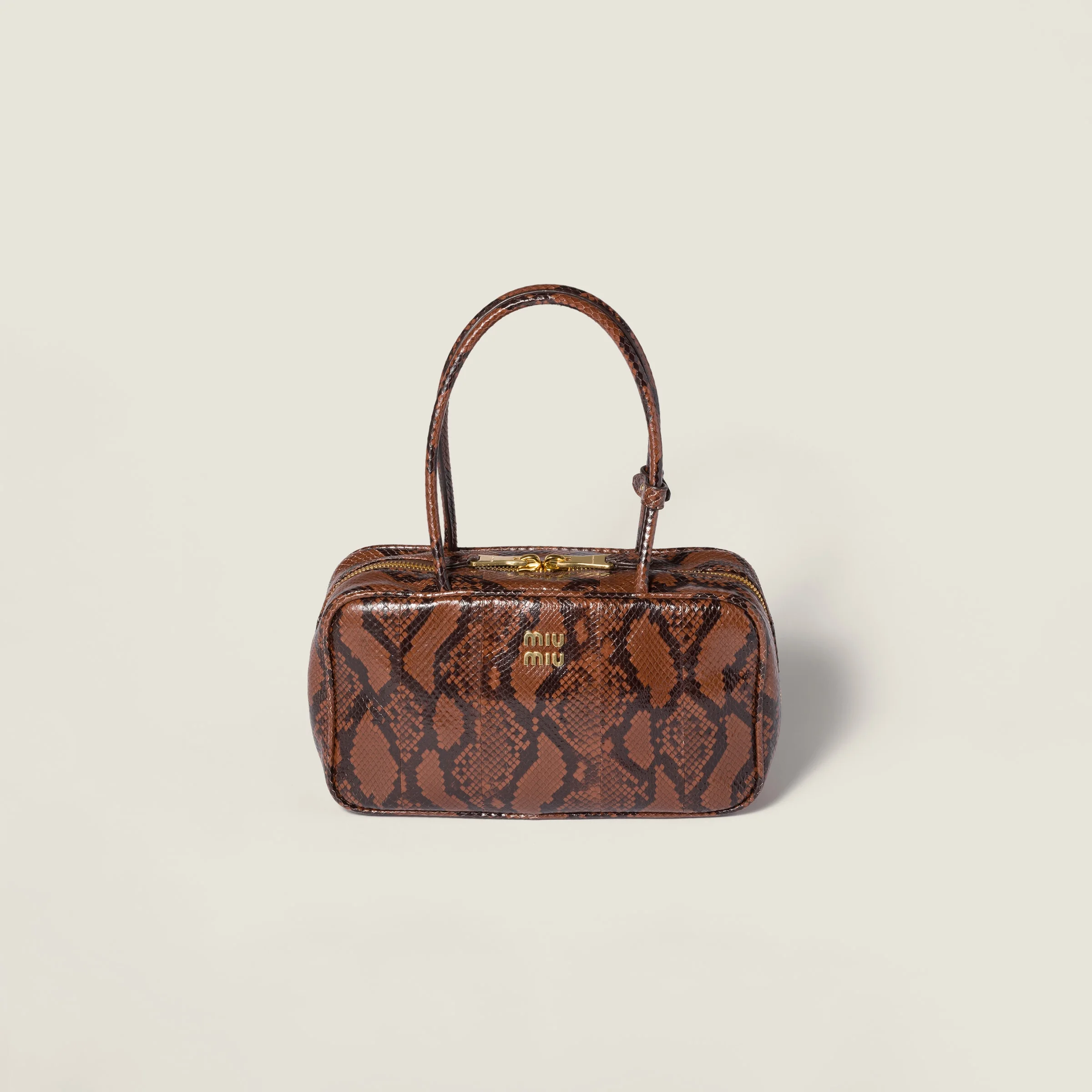 Beau python-printed Ayers leather bag - 1