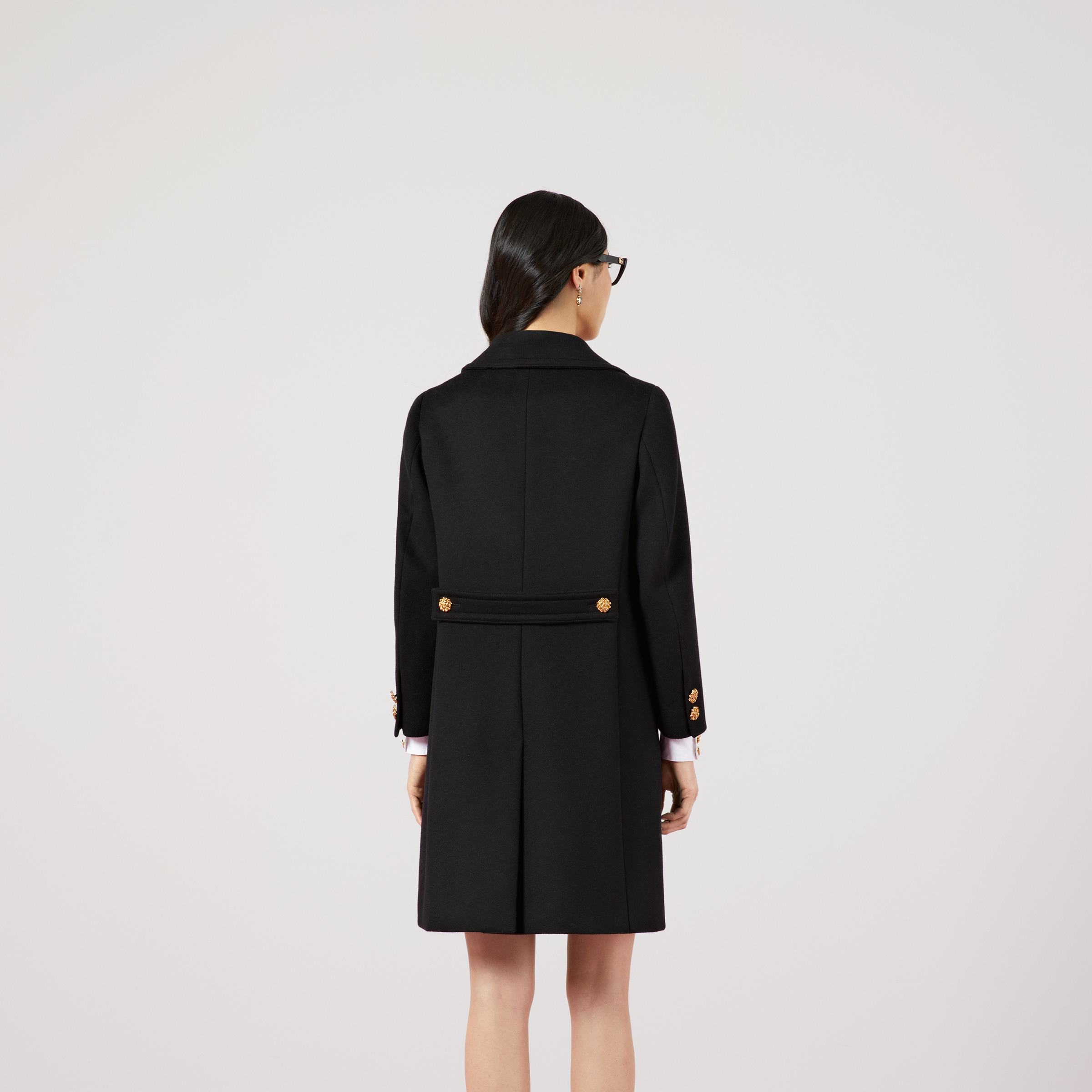 Double G embroidery wool coat - 6