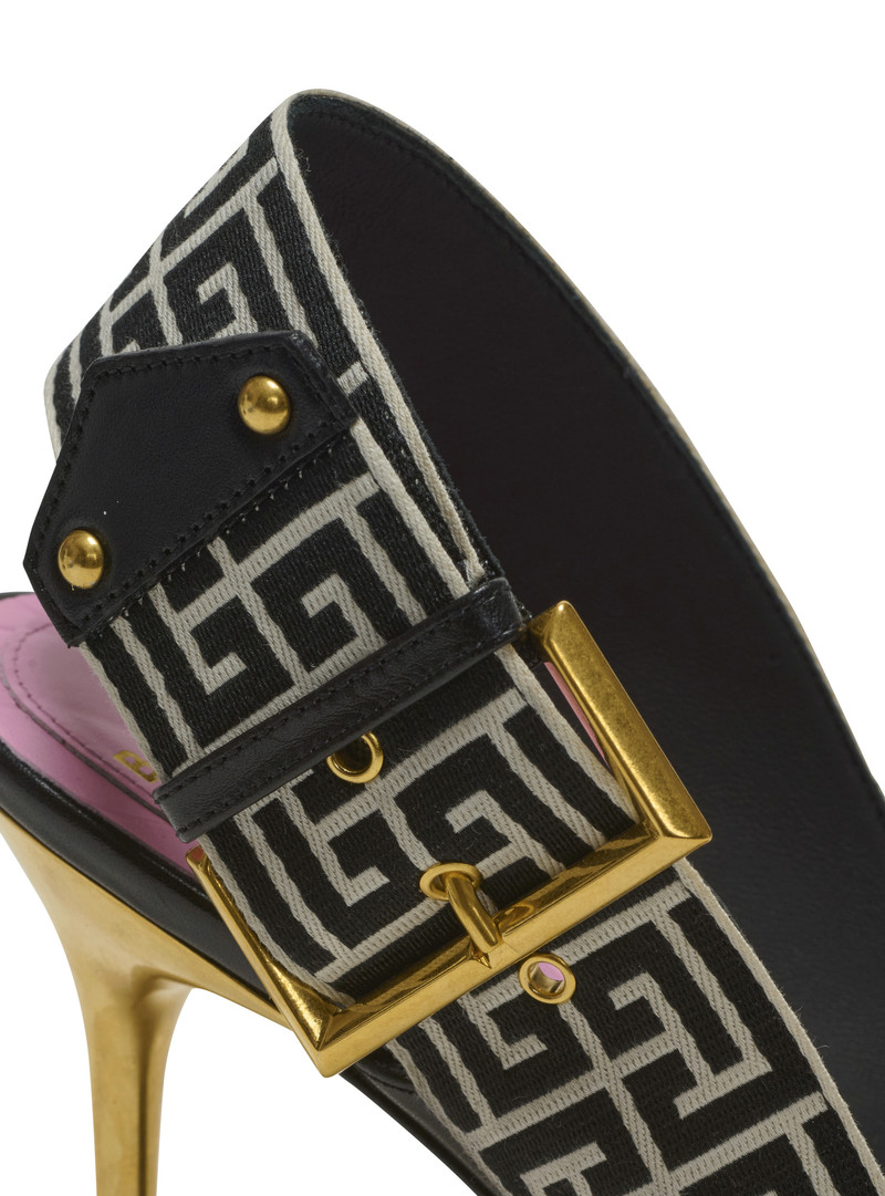 Ruby sandals in calfskin and PB Labyrinth canvas 6