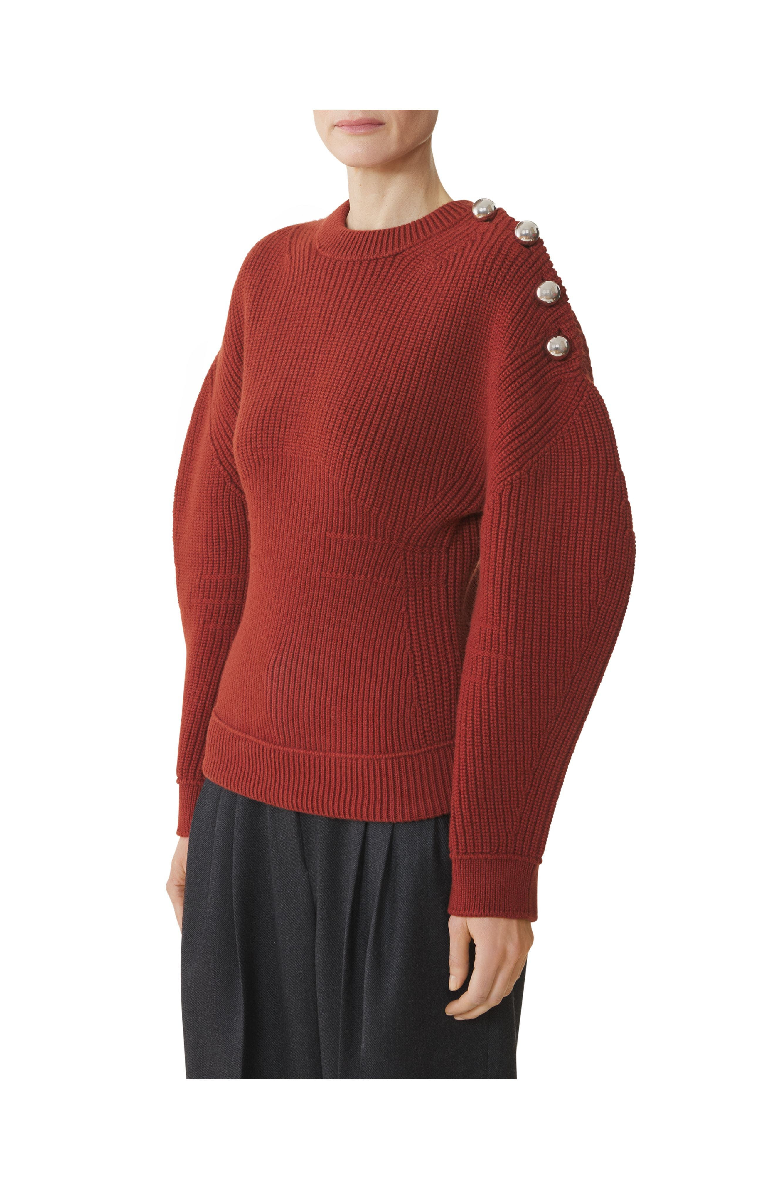 Lanvin Wool Ribbed Sweater in Chestnuts at Nordstrom - 3