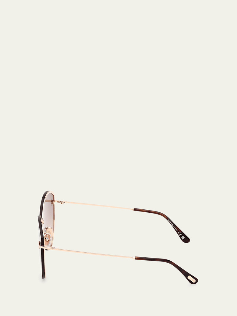 TOM FORD Evangeline Metal Cat-Eye Sunglasses outlook
