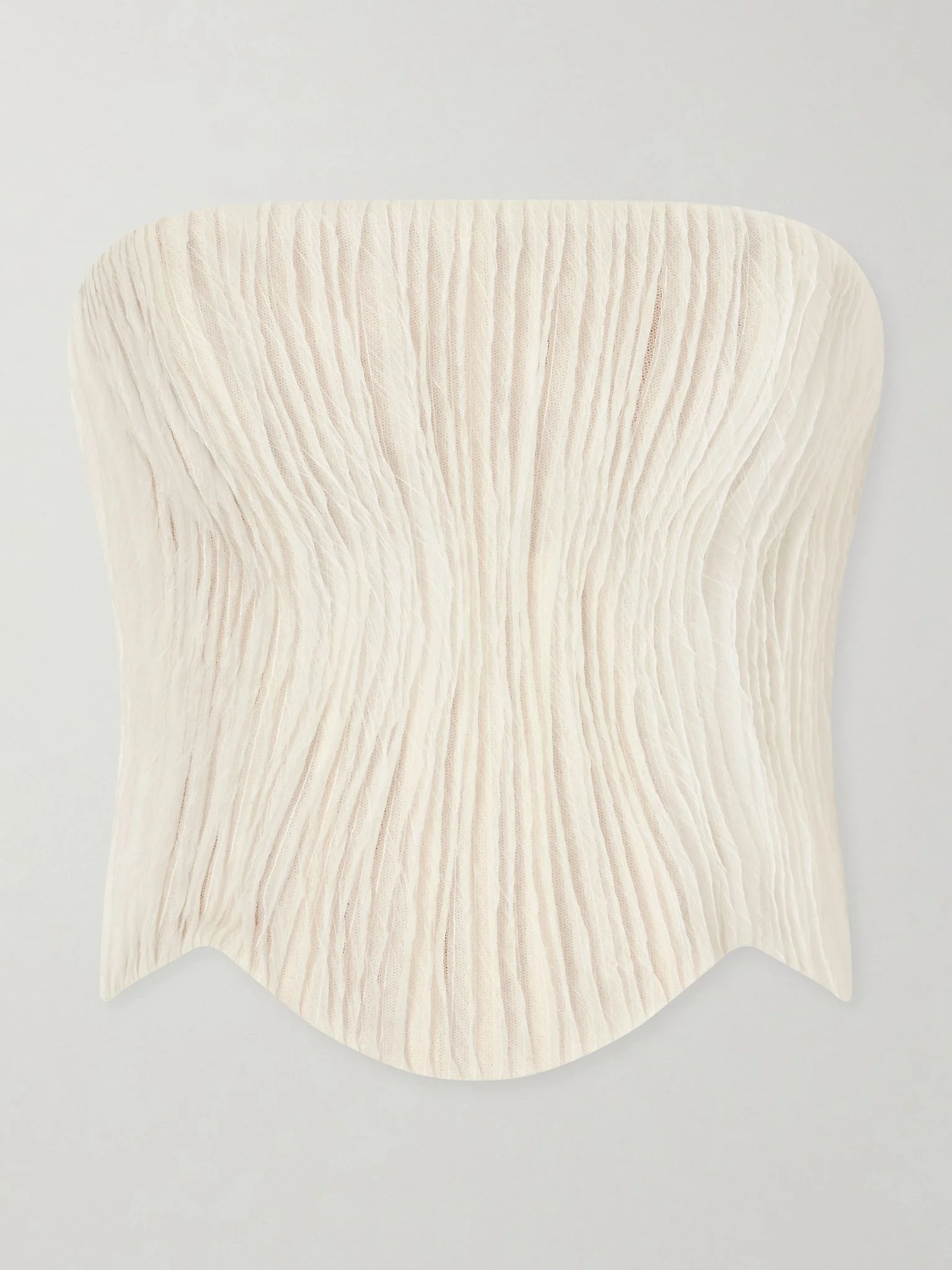 Anais crinkled-organza bustier top Off-white - 1