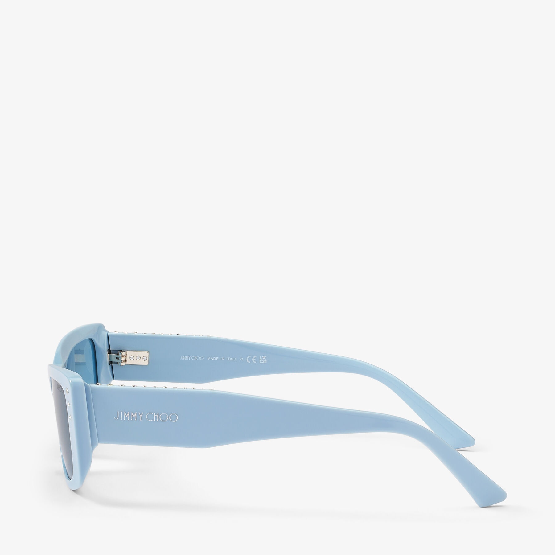 Lexy
Light Blue Rectangular Sunglasses with Crystals - 4
