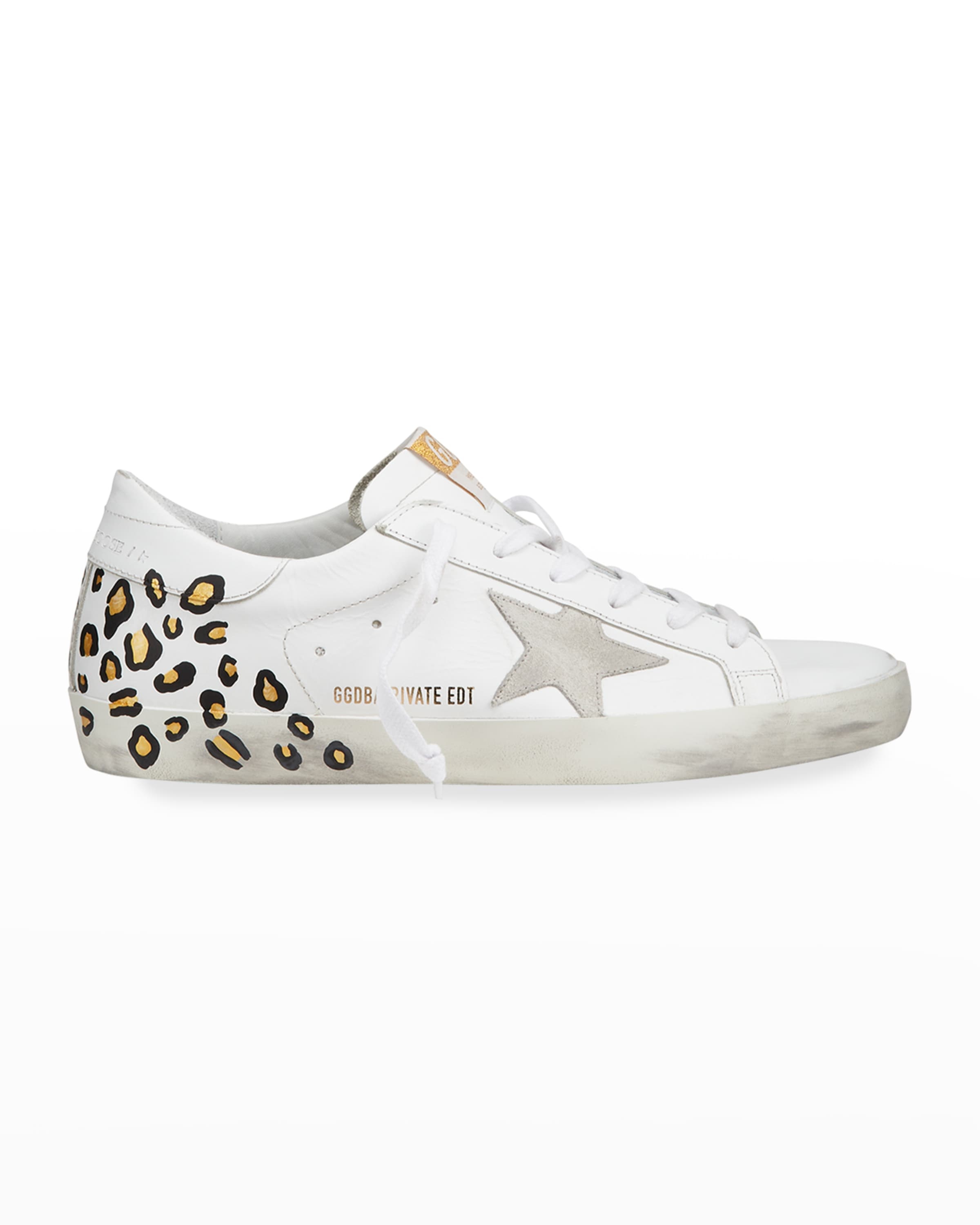 Superstar Hand-Painted Leopard Leather Sneakers - 1