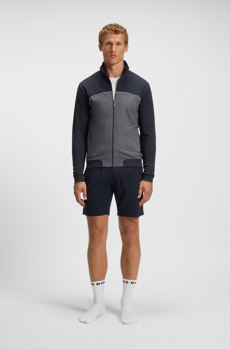 BOSS CONTRAST-PIPING JACKET IN A COTTON BLEND outlook