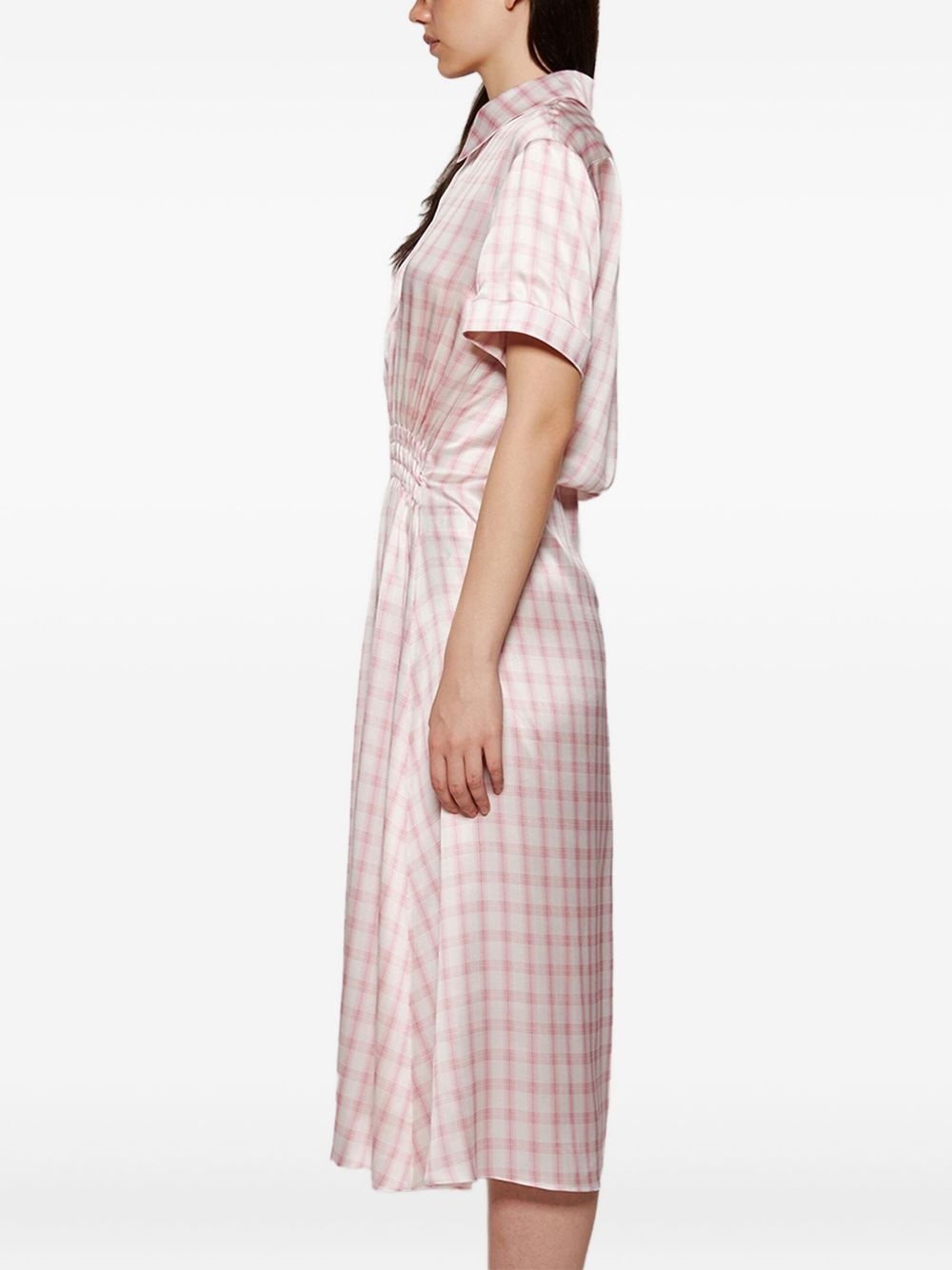 smocking detail shirt dress - 4