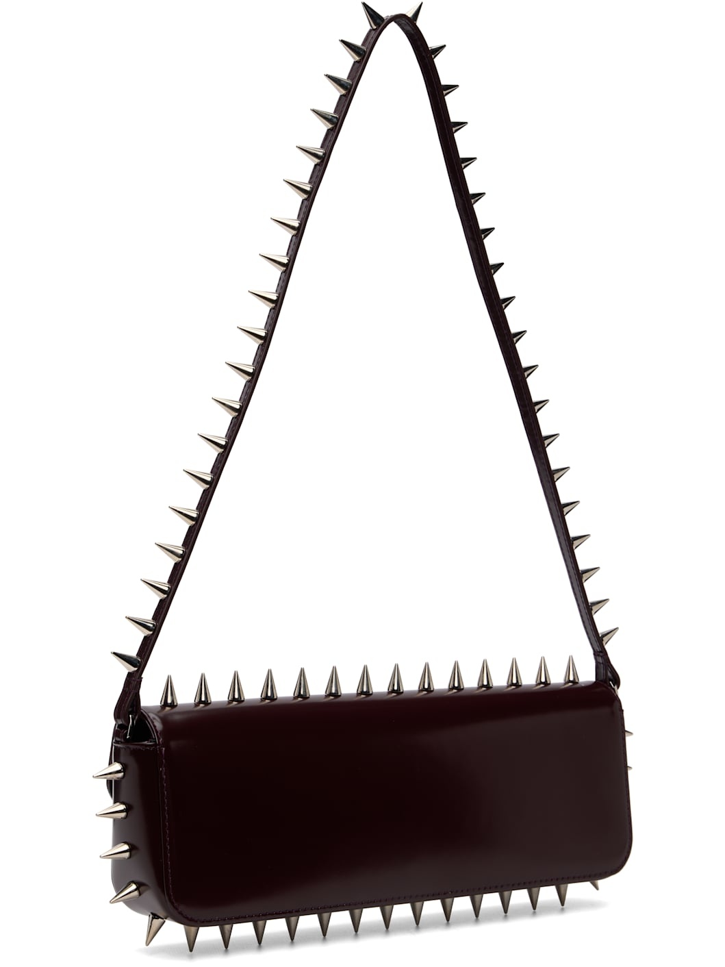 Burgundy Spike Baguette Bag - 3