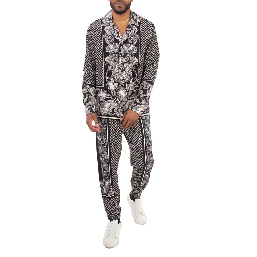 Balmain Monogram-Print Silk Shirt - 6