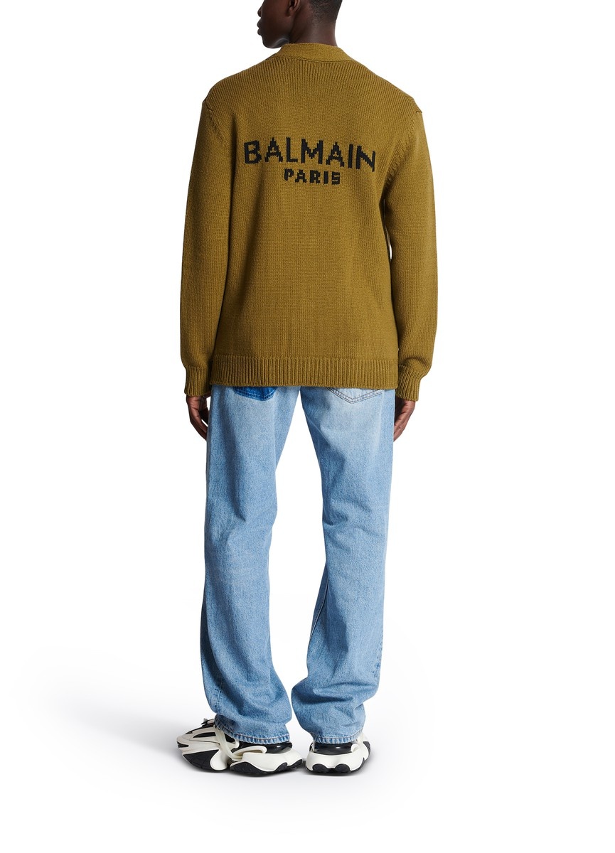 Balmain logo knitted cardigan - 6