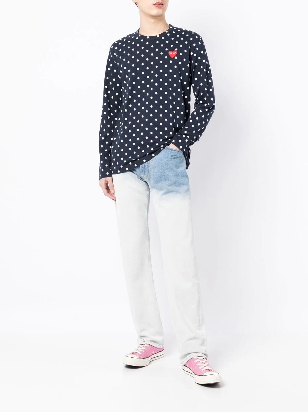 polka-dot long-sleeve T-Shirt - 2