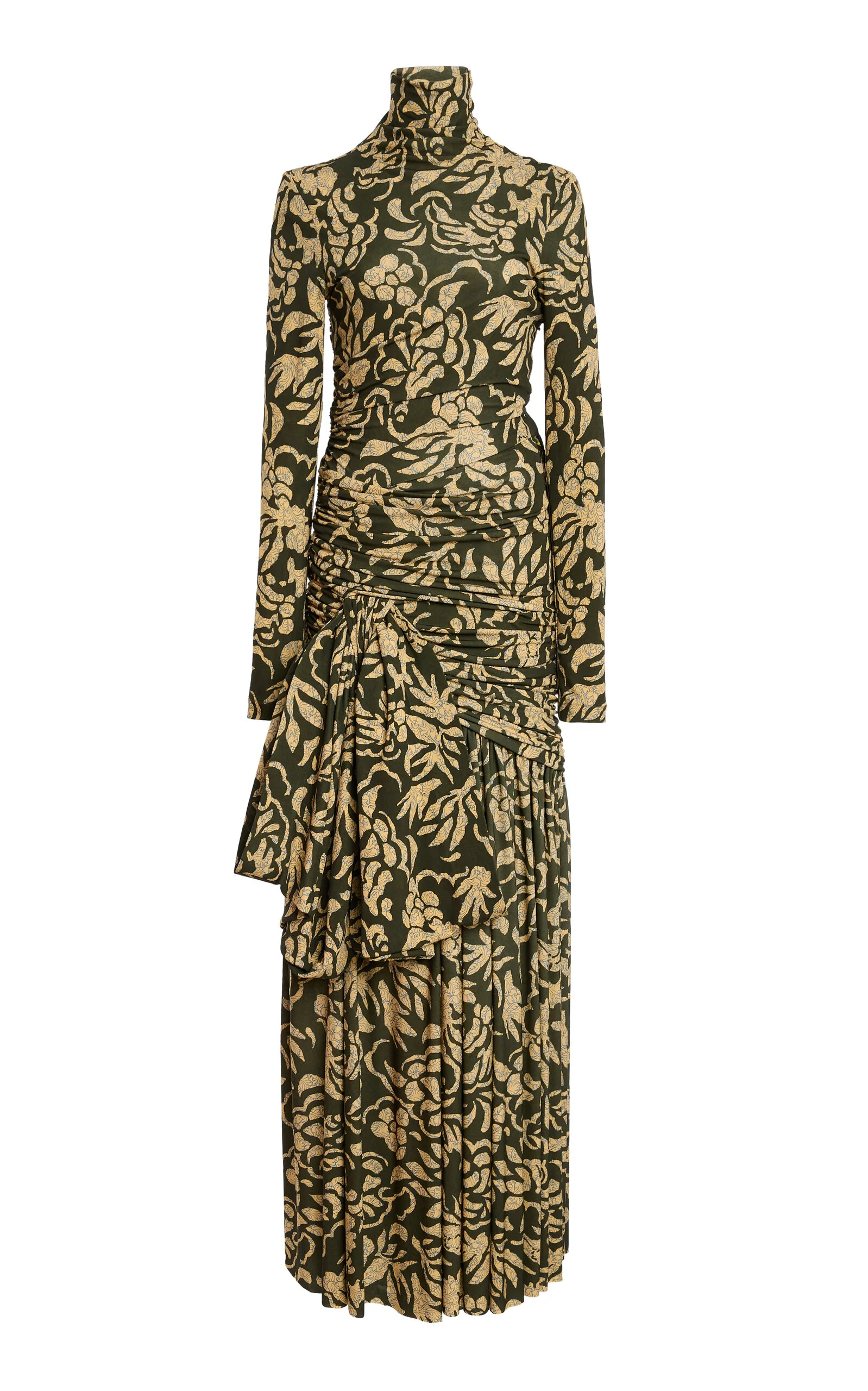 Katy Draped Jersey Maxi Dress khaki - 1