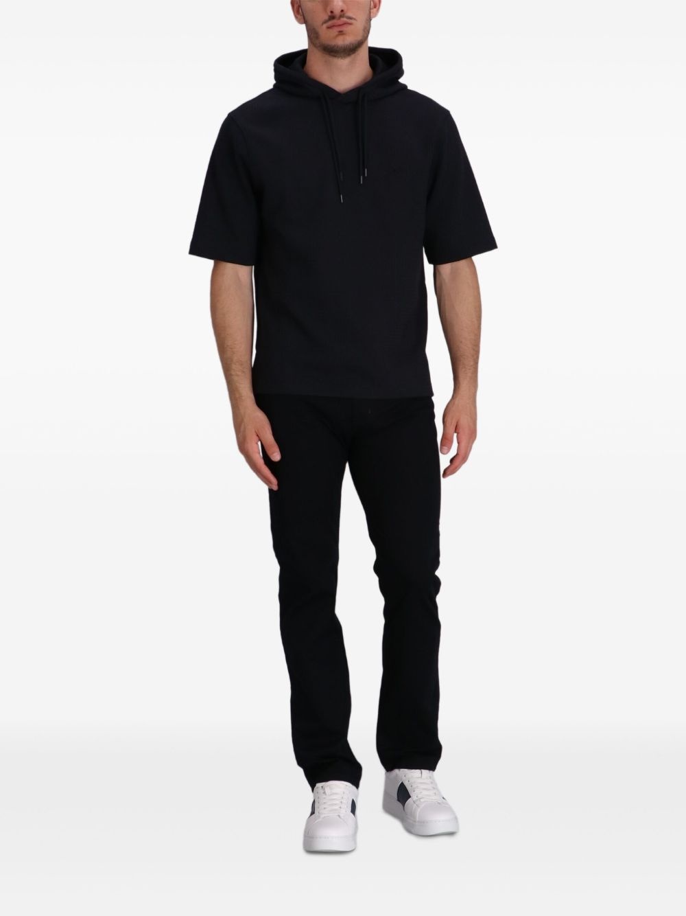 jacquard jersey short-sleeve hoodie - 2