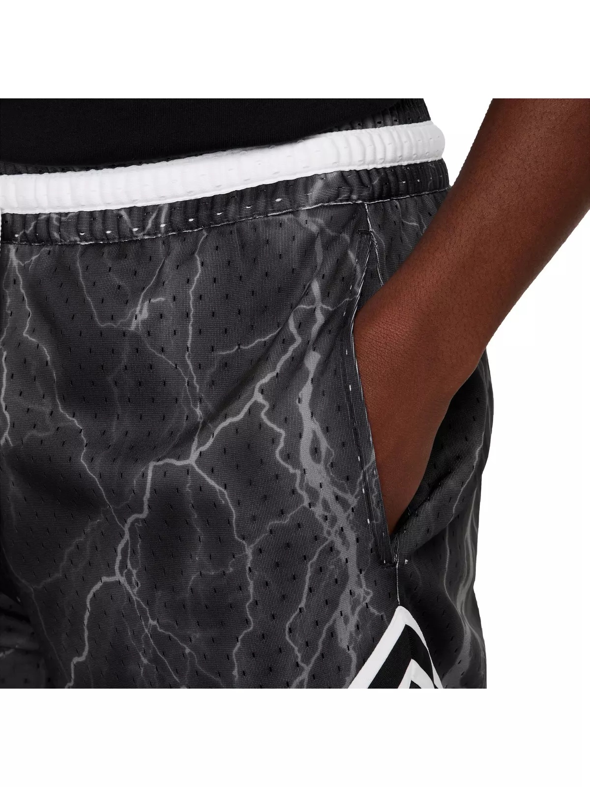 Men's Sport Printed Diamond Shorts - Black/White - 3