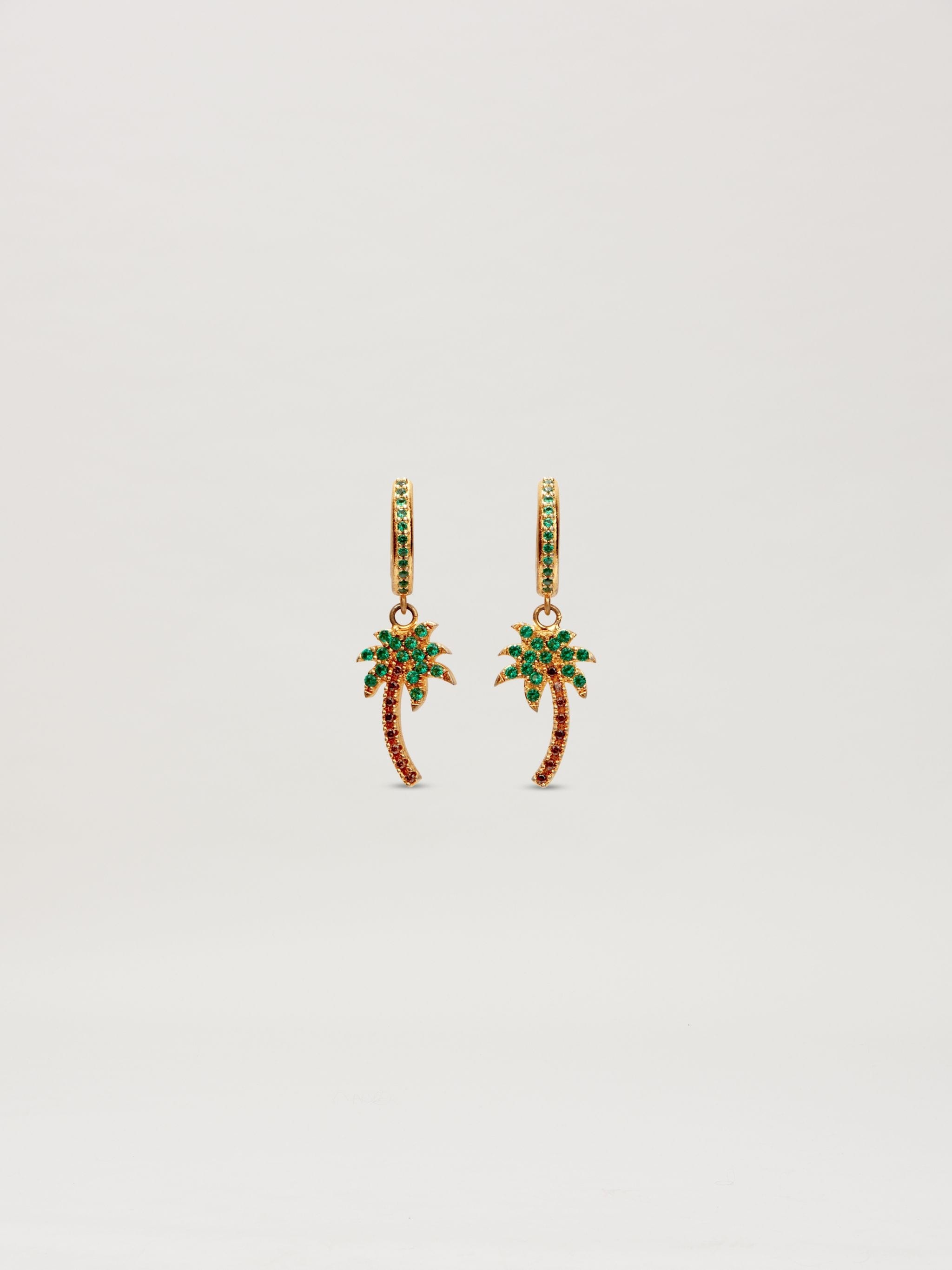 Palm Strass Hoop Earrings - 1