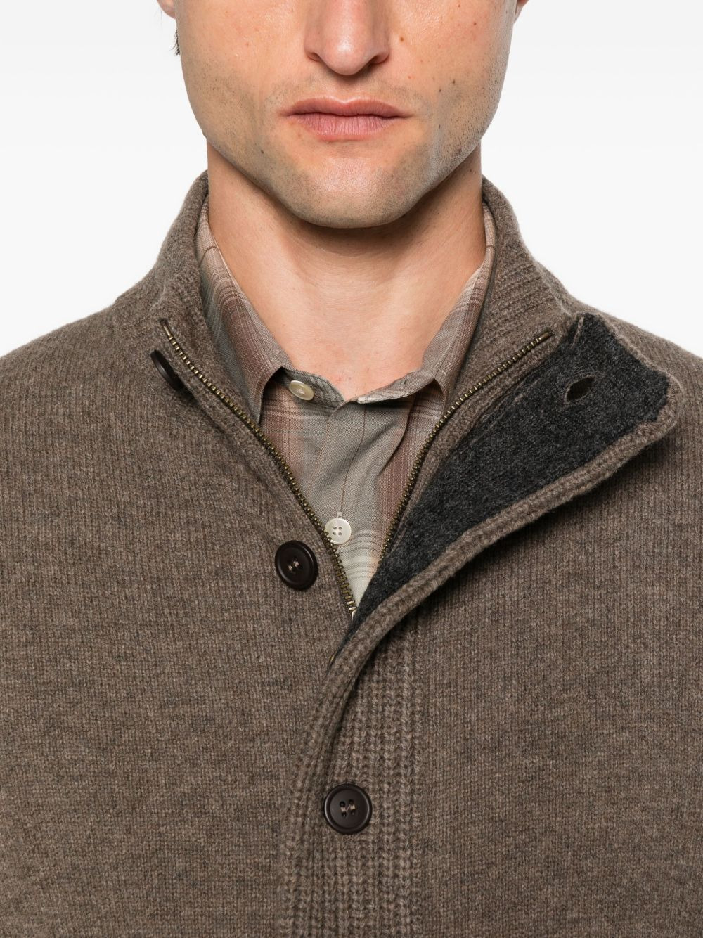 logo-patch cardigan - 5