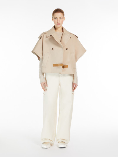 Max Mara DRAVA Double-breasted cape in water-resistant cotton outlook