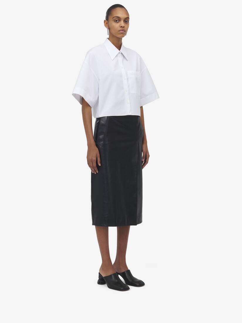 Cropped Boxy Military Shirt - 4