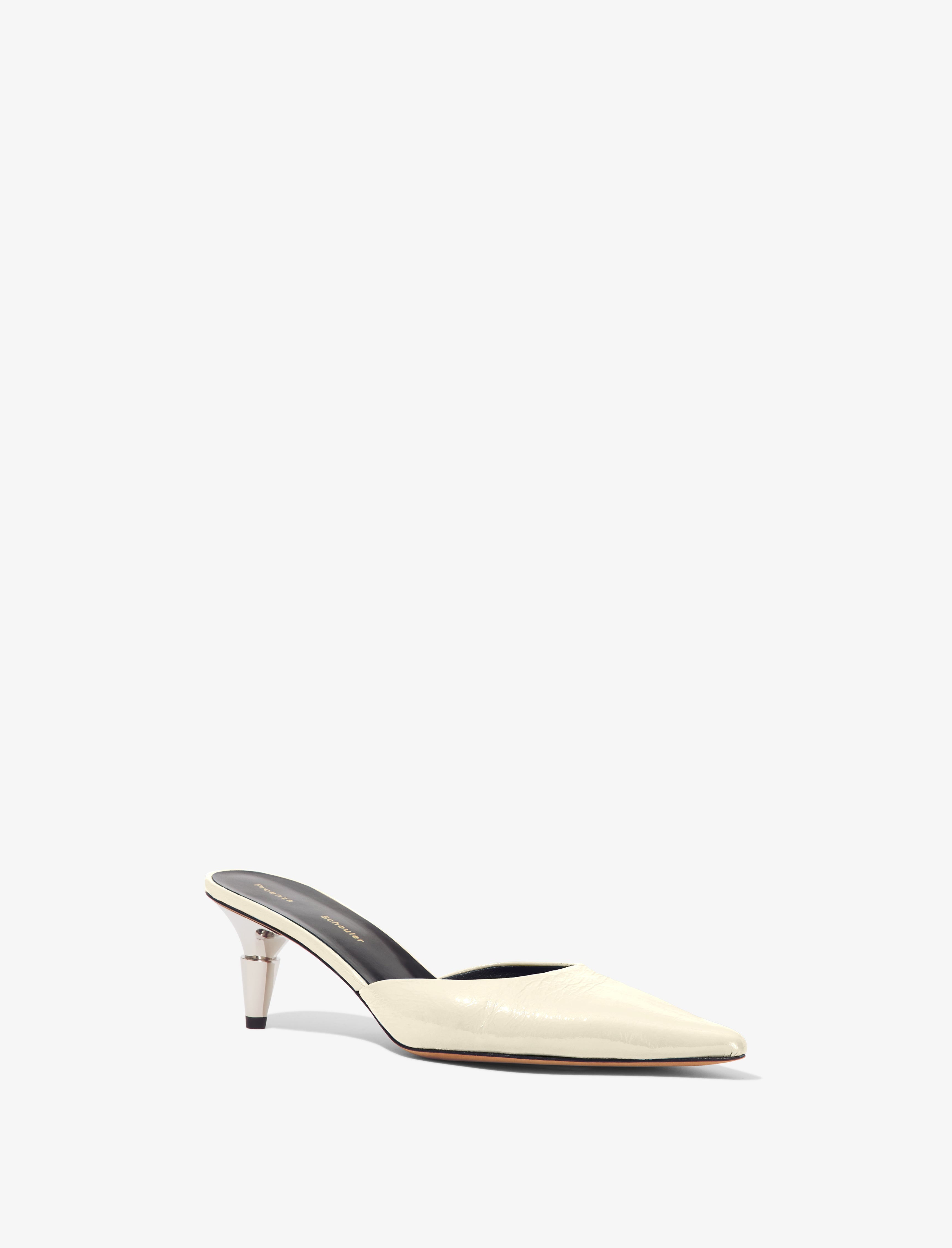 Spike Mules in Crinkled Patent Leather - 2