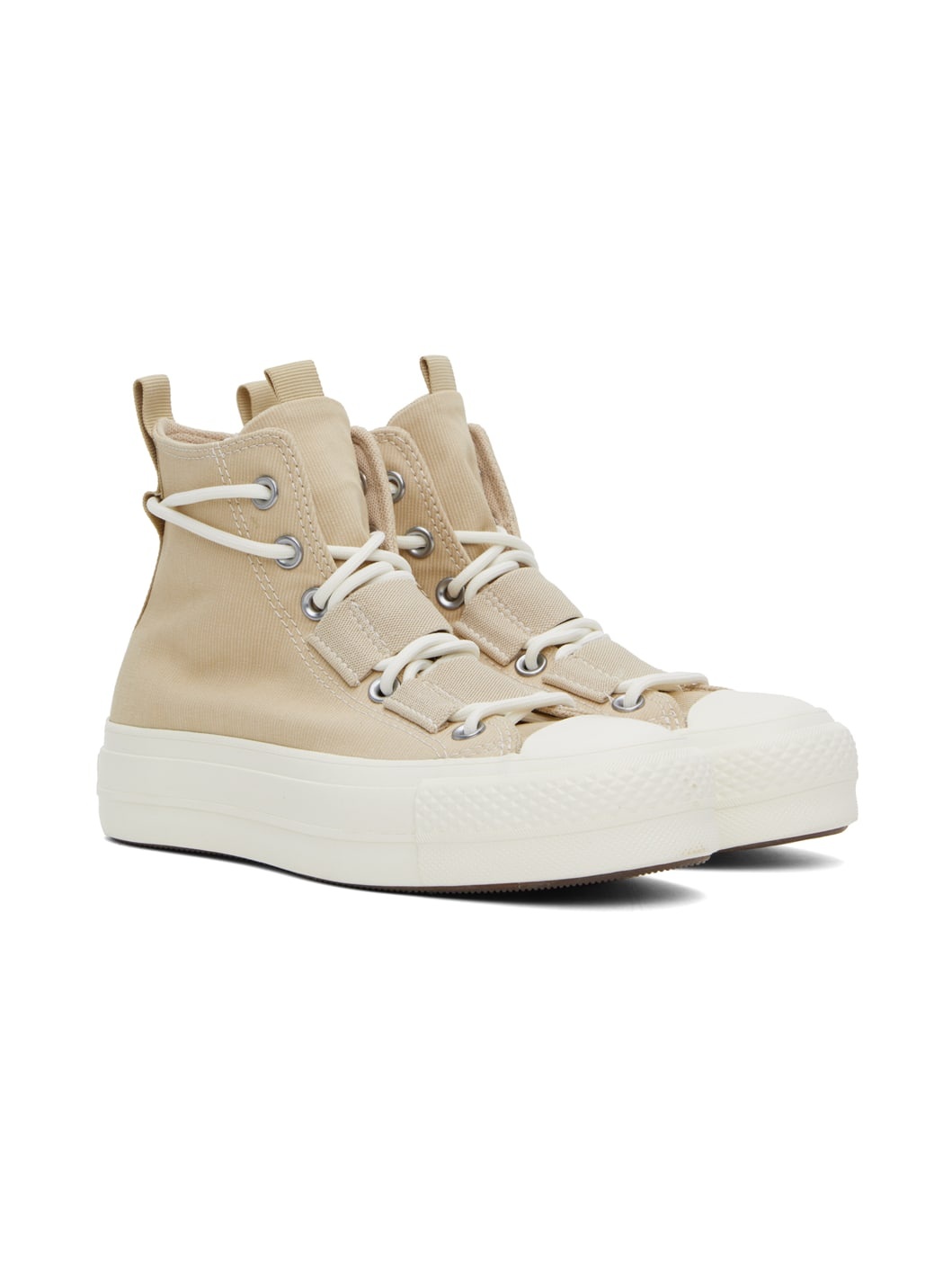 Beige Chuck Taylor All Star Lift Platform High Top Sneakers - 4