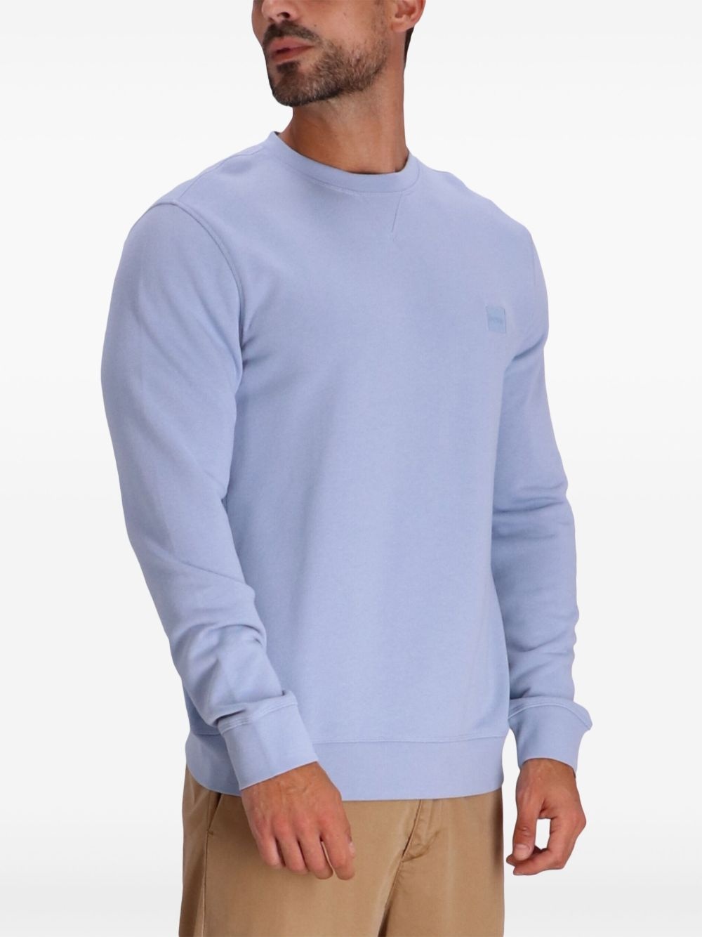 logo-patch cotton sweatshirt - 3