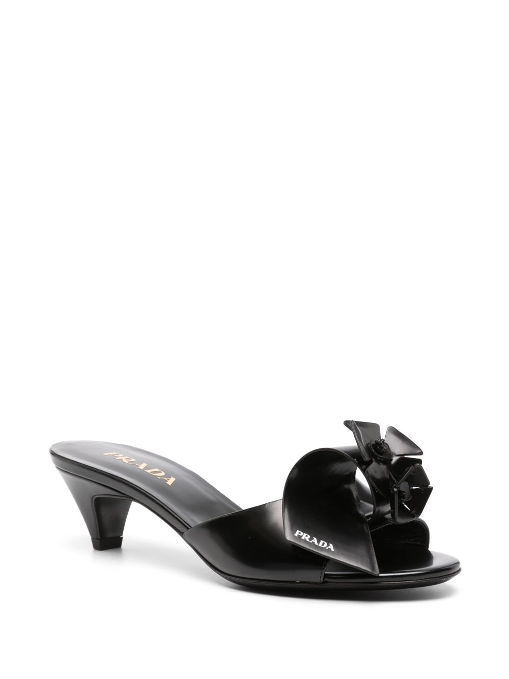 50mm floral-appliqué mules - 2