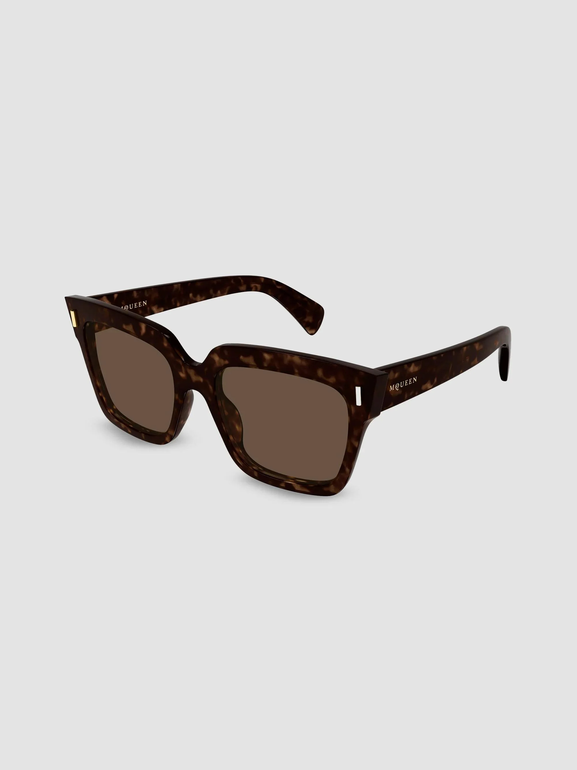 Women's T-Bar 56MM Rivet Square Sunglasses - Havana - 1