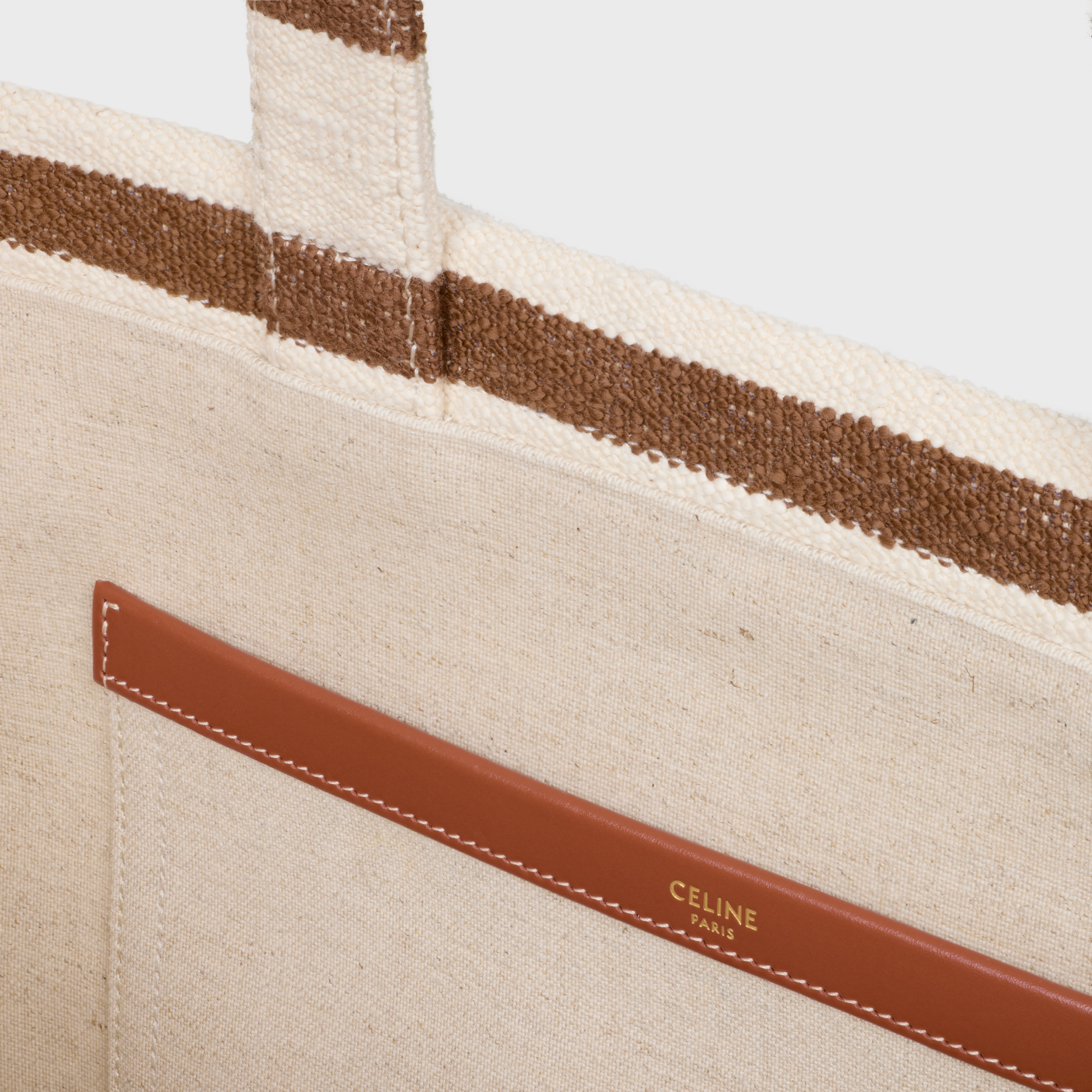 Large Cabas Thais in striped textile with celine JACQUARD - 4