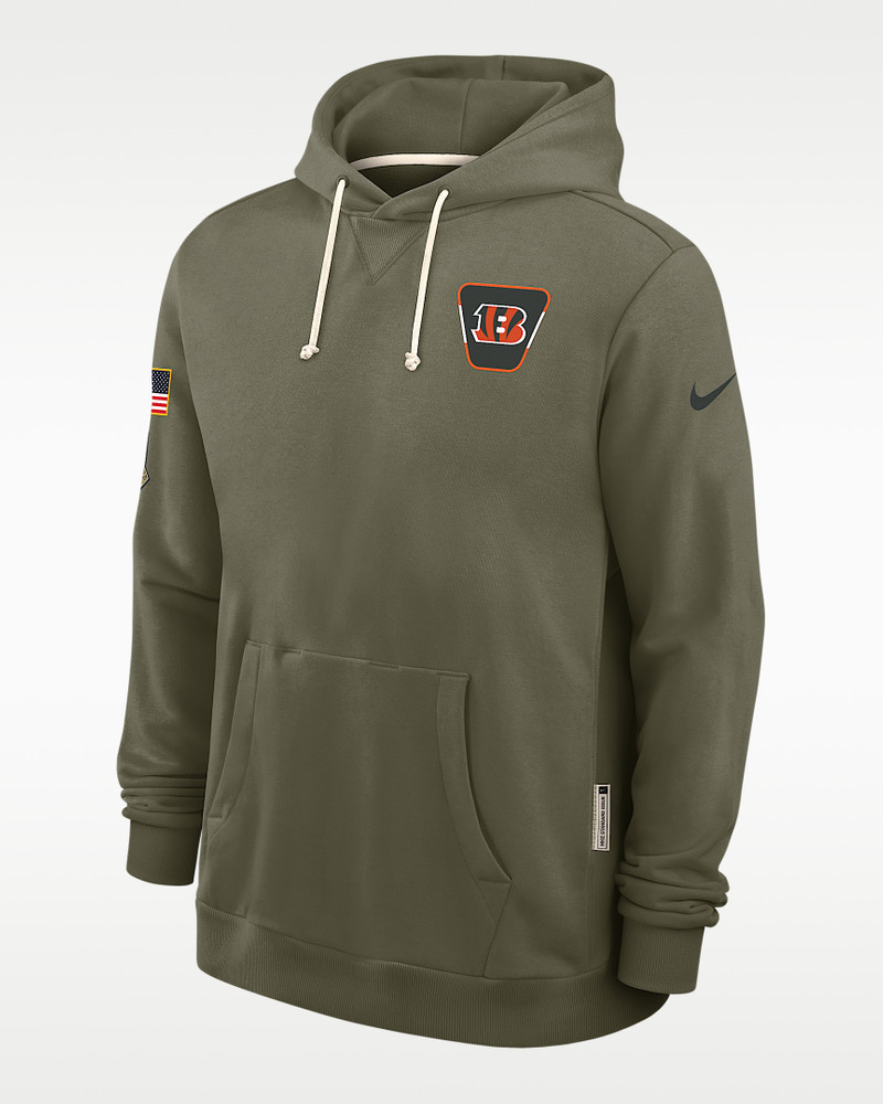 Cincinnati Bengals Salute to Service Sideline Dominant Force Men's Nike Dri-FIT NFL Pullover Hoodie 1