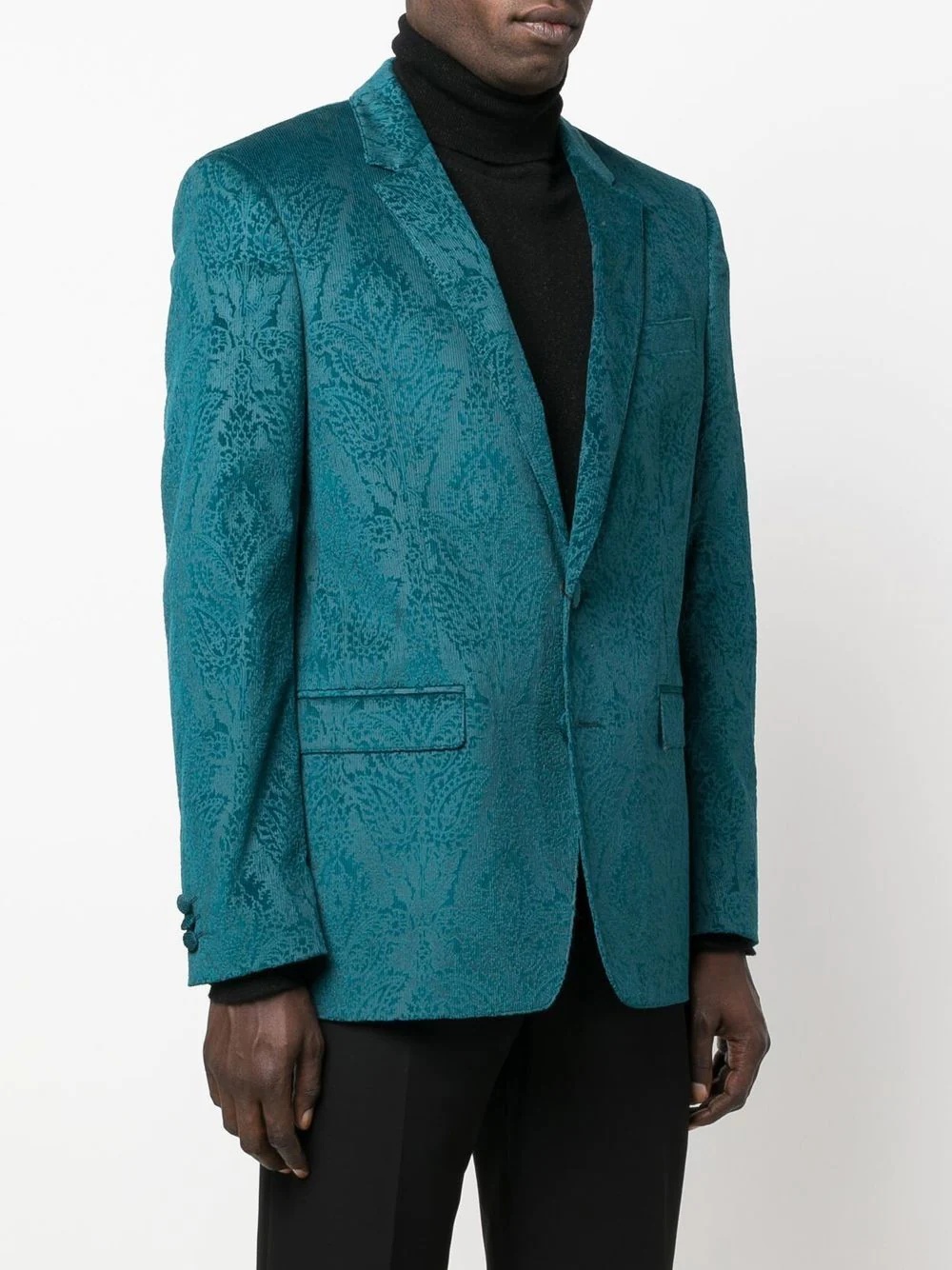 paisley-jacquard single-breasted blazer - 3