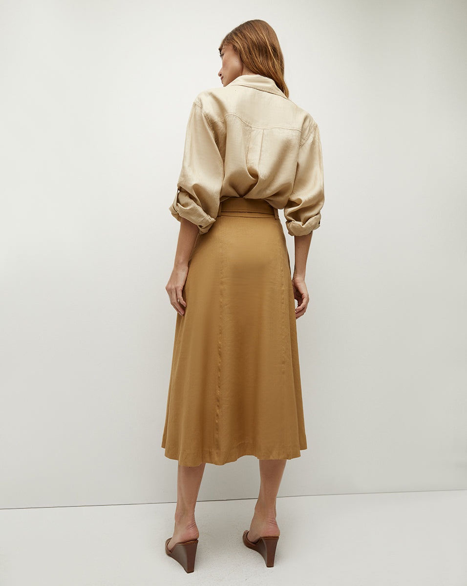 ARWEN STRETCH-LINEN SKIRT - 6