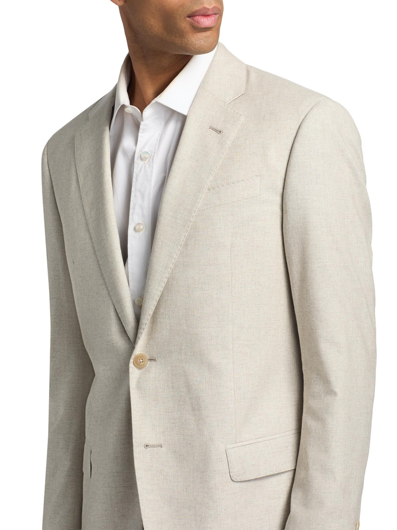 Men's Wool-Cotton-Silk Single-Breasted Summer Suit - Sabbia Melange 6