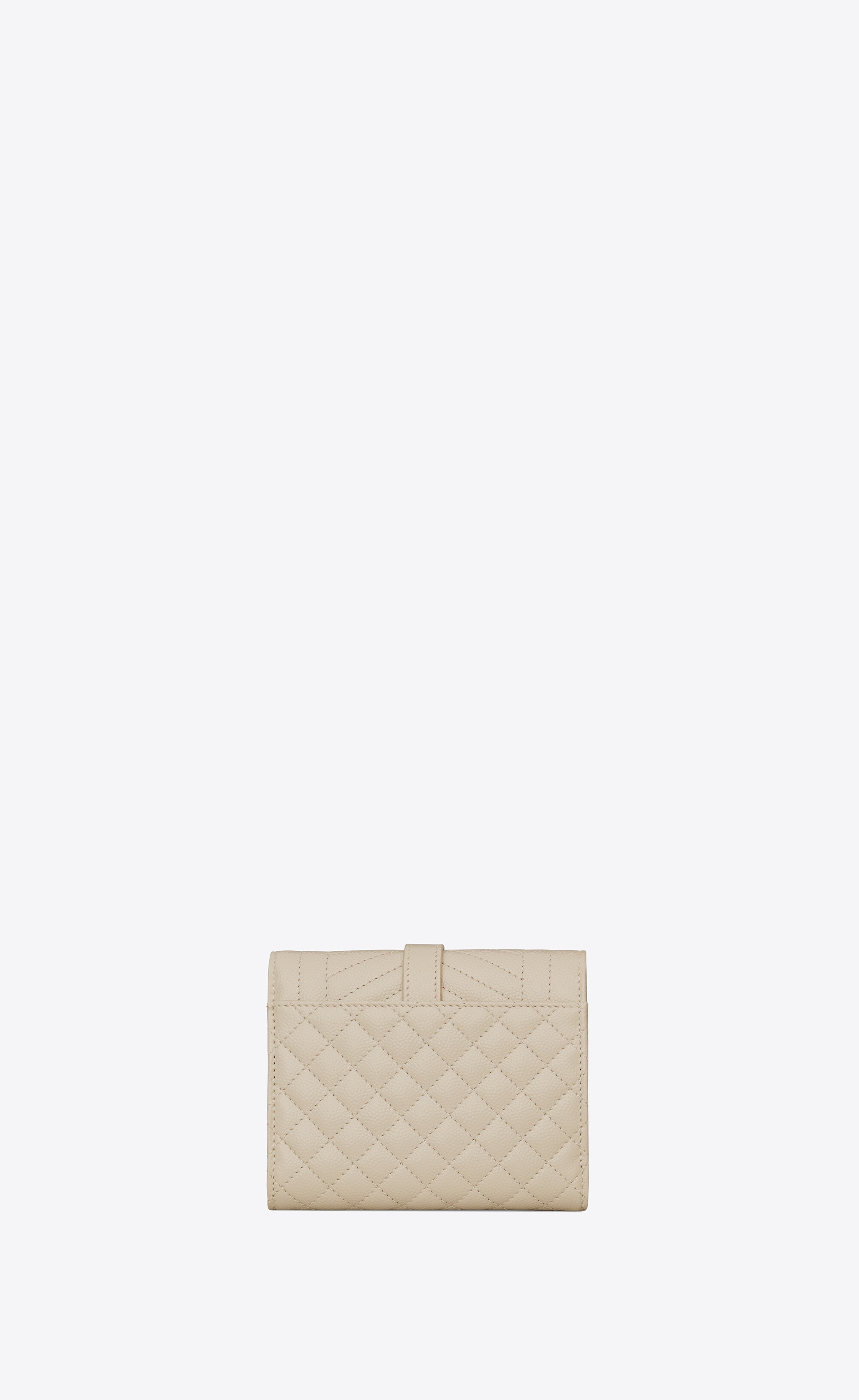 envelope compact tri fold wallet in mix matelassé grain de poudre embossed leather - 2