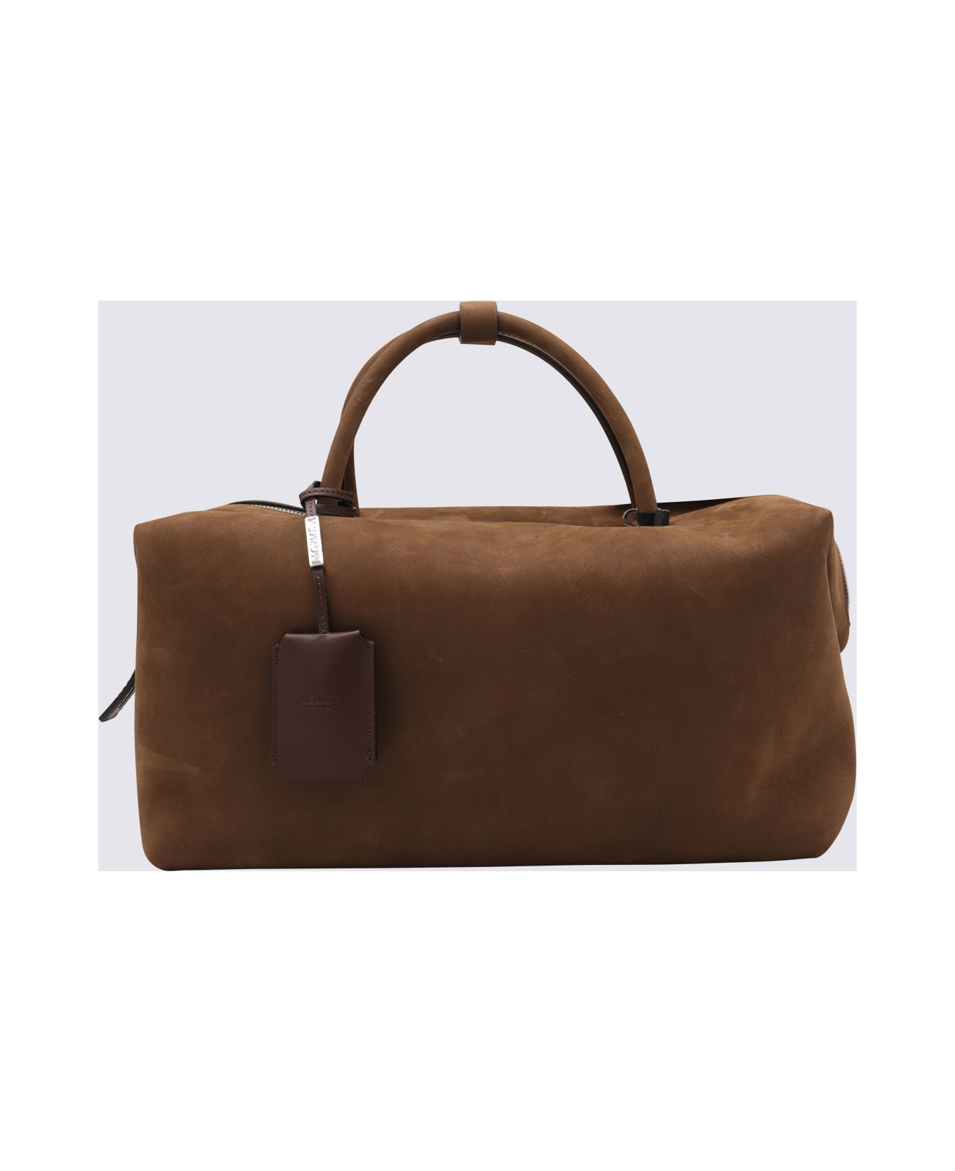 Brown Old Suede Leather Top Handle Bag - 4