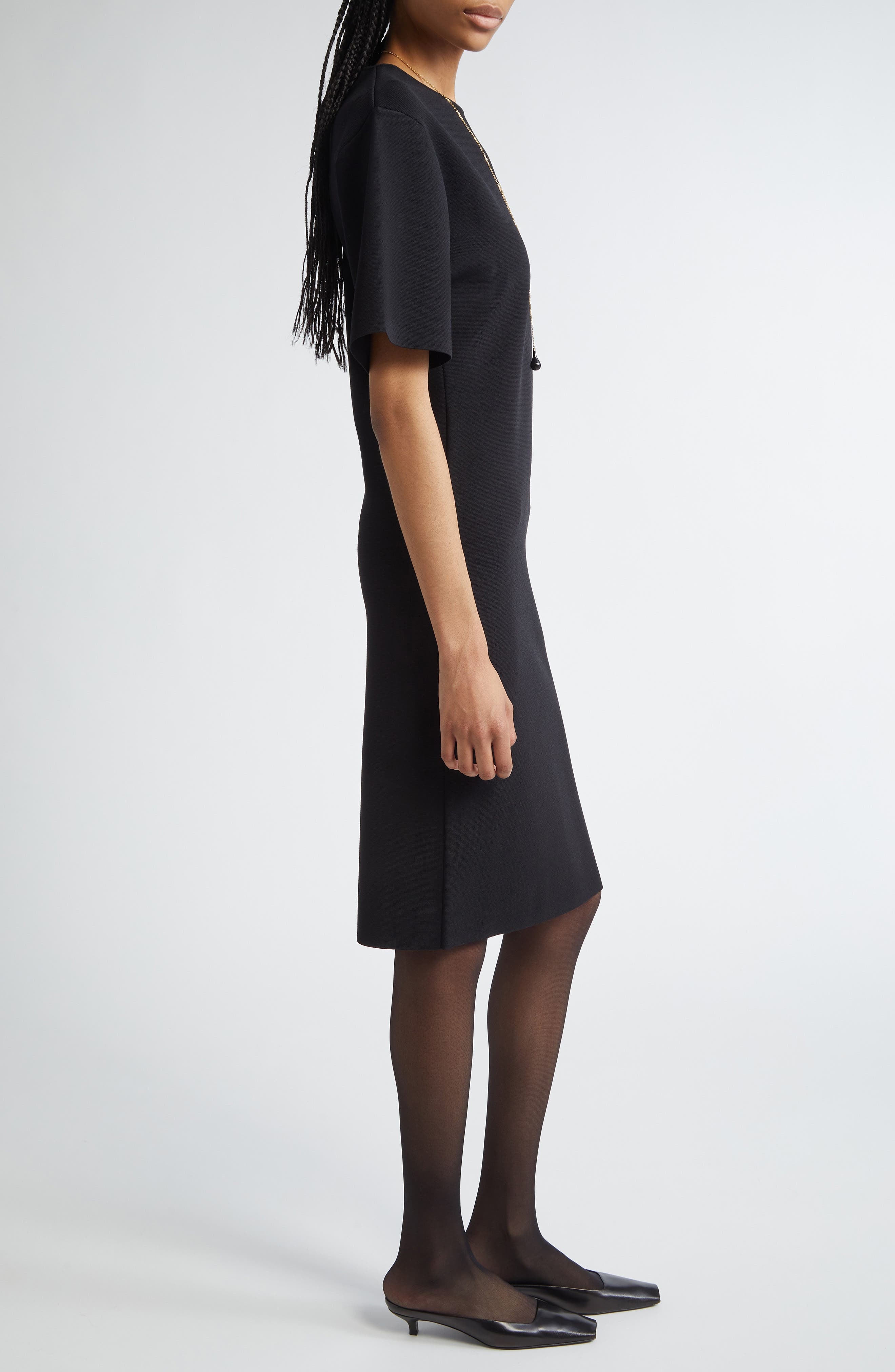 TOTEME Compact Jersey T-Shirt Dress in Black at Nordstrom - 3