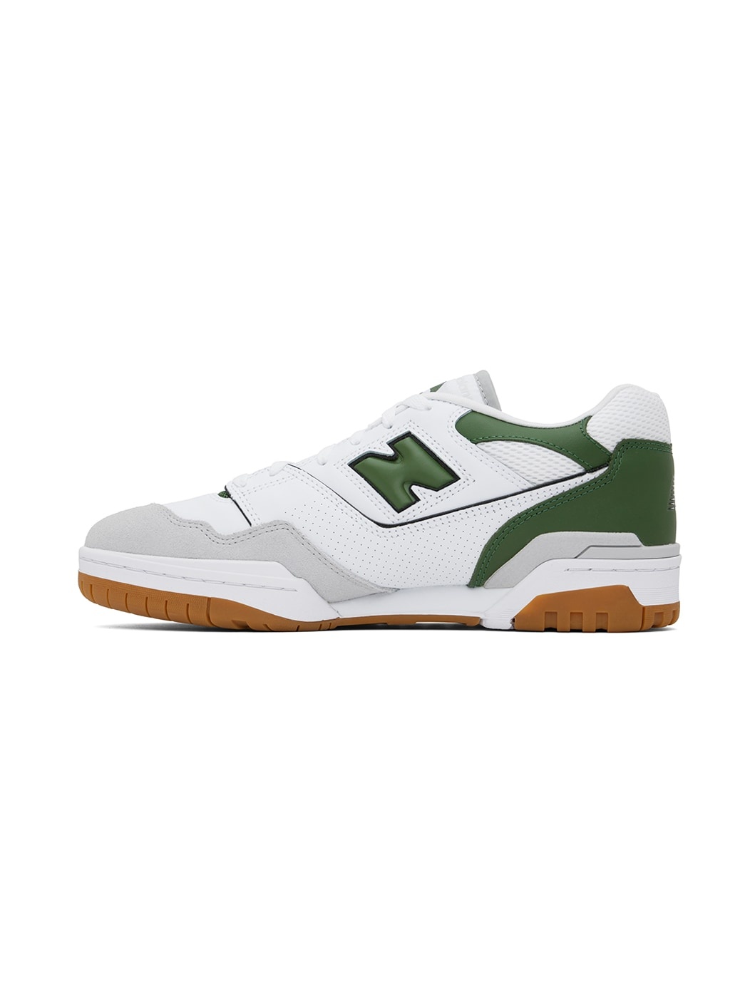 White & Green 550 Sneakers - 3