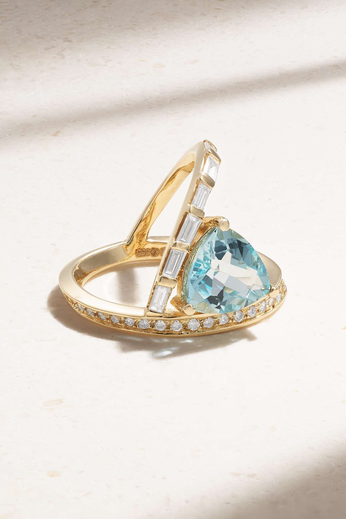 14-karat gold, topaz and diamond ring - 1