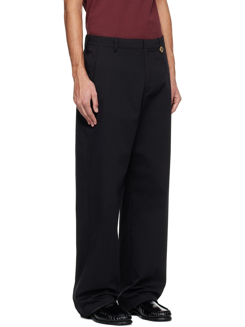 Black Cotton Chino Trousers 2