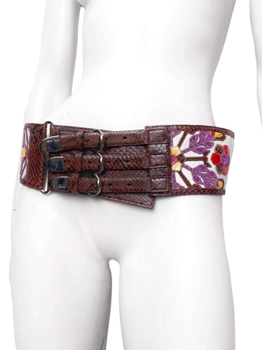 Gucci Spring 2007 Python Leather Triple Wide Belt - 1