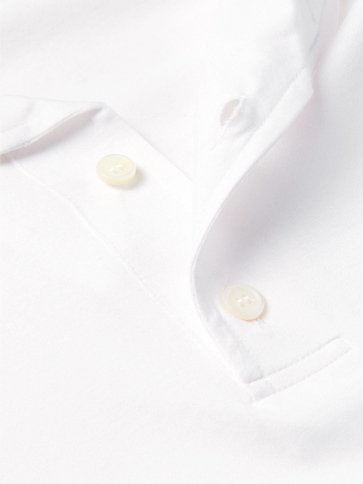 Slim-Fit Cotton Polo Shirt White - 5