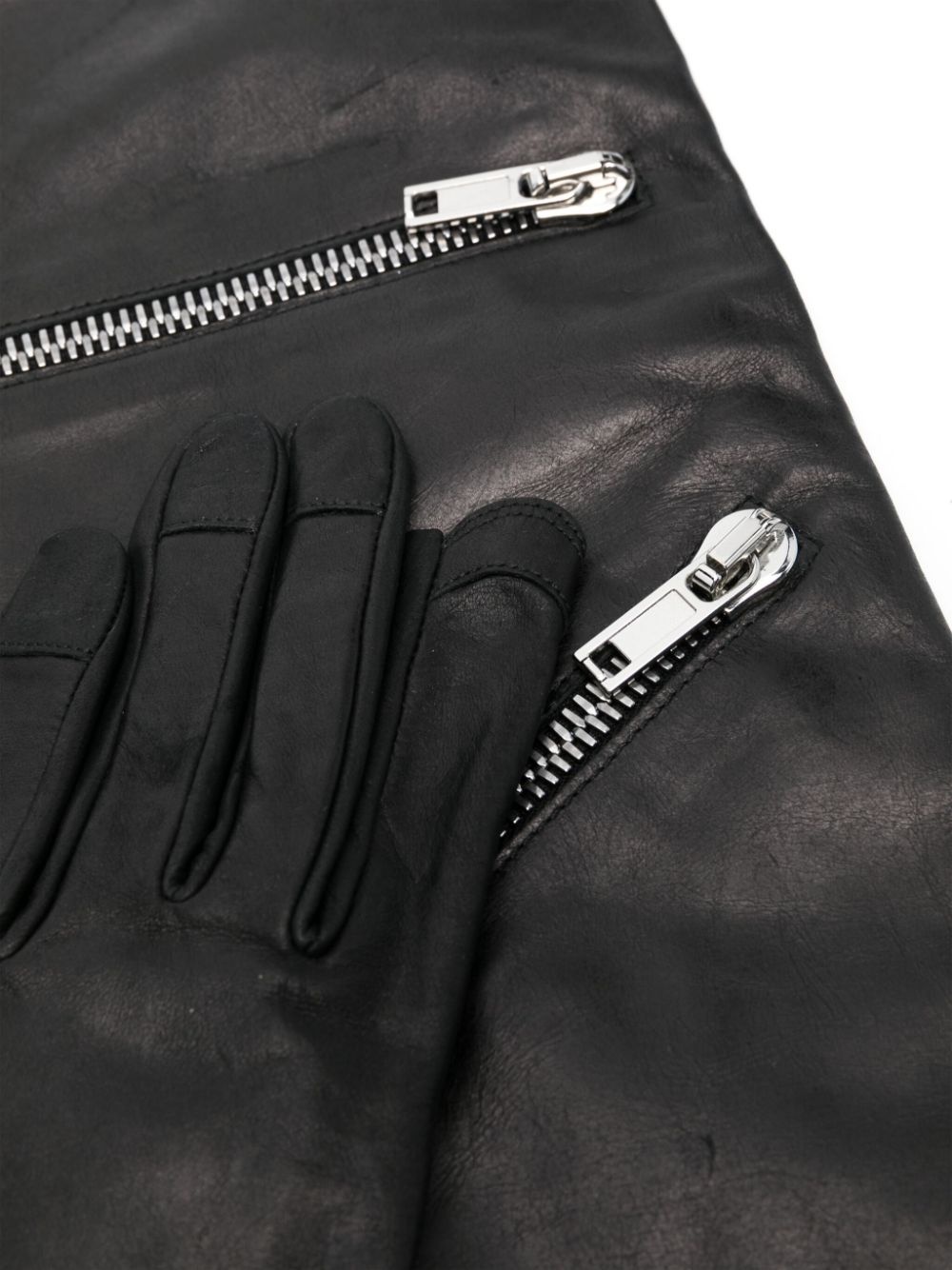 zip-detailed gloves - 2