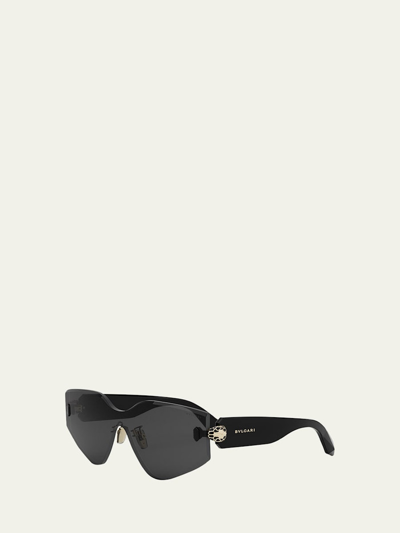 BVLGARI Serpenti Rimless Metal & Nylon Shield Sunglasses outlook