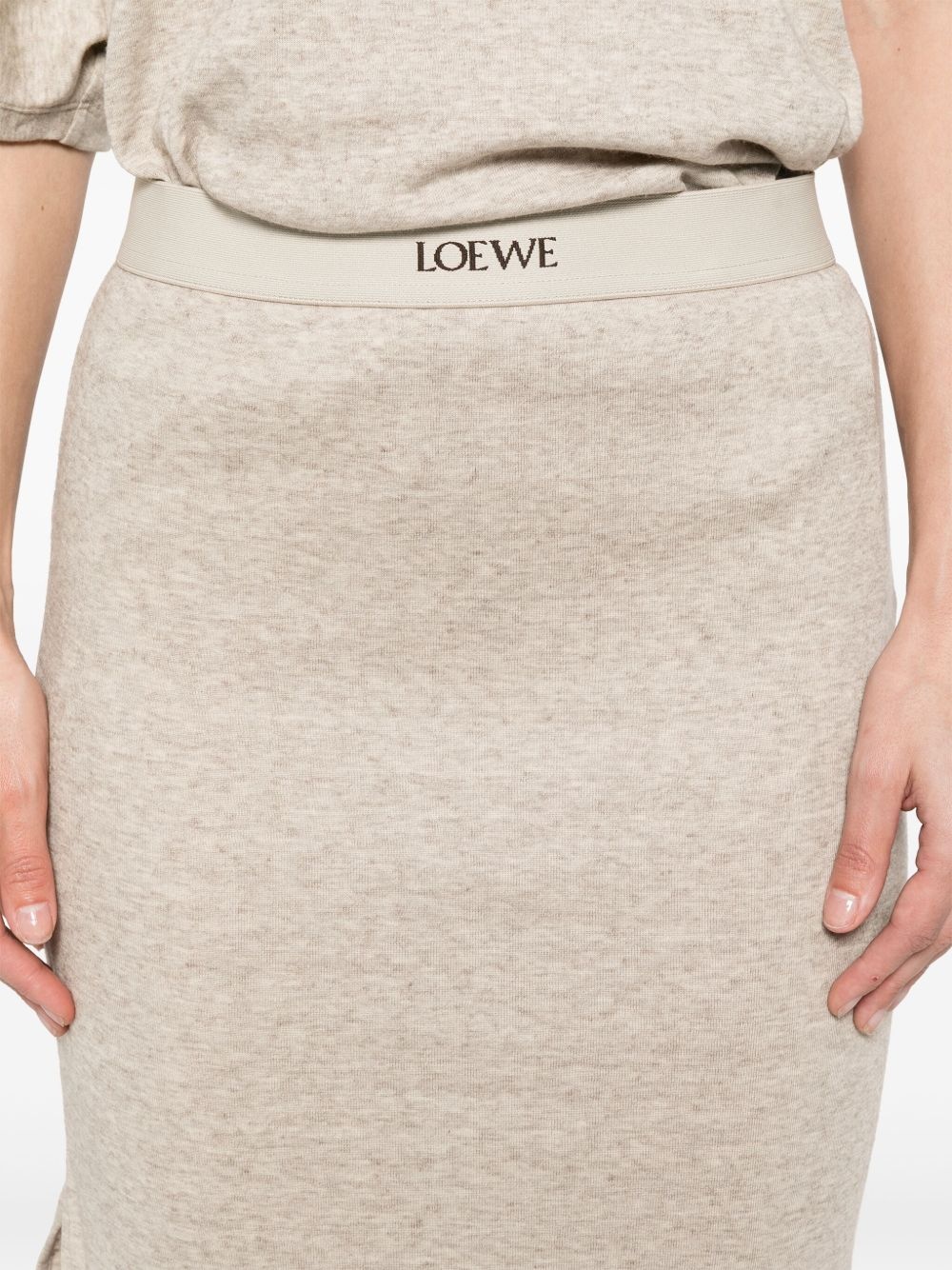 logo-waistband midi skirt - 5
