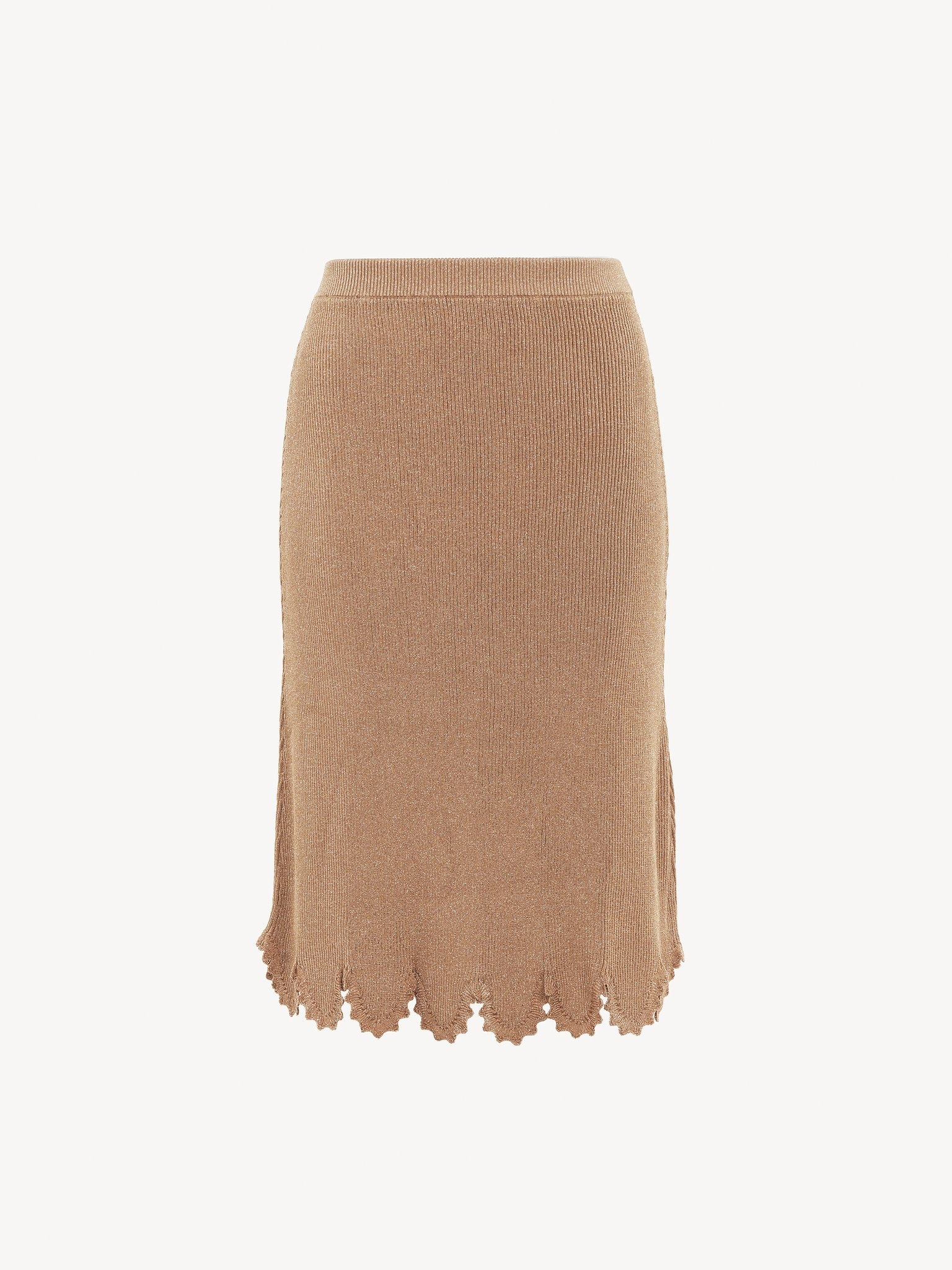 FITTED SCALLOP SKIRT IN VISCOSE-BLEND KNIT - 2
