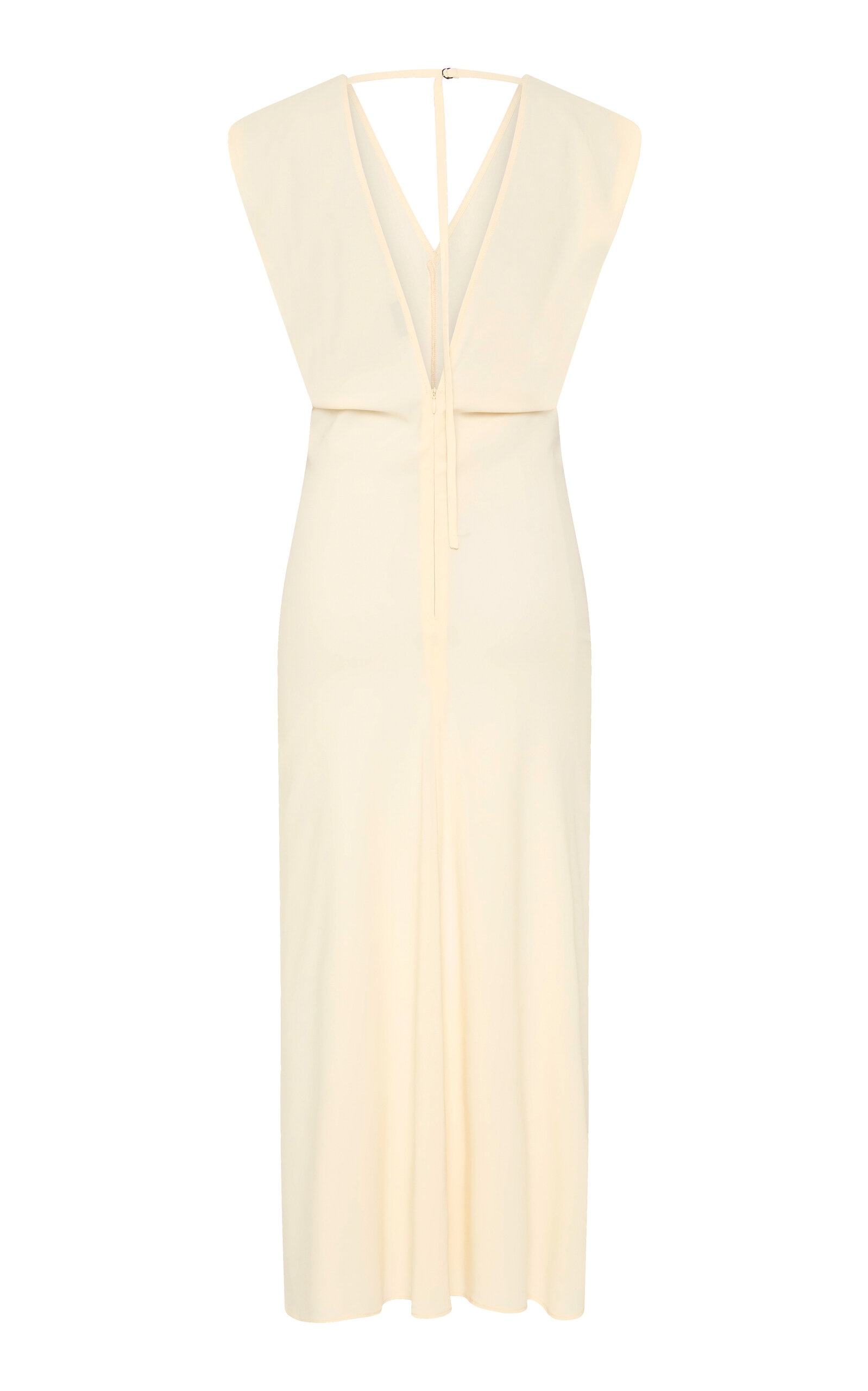 Draped Crepe Maxi Dress off-white - 2