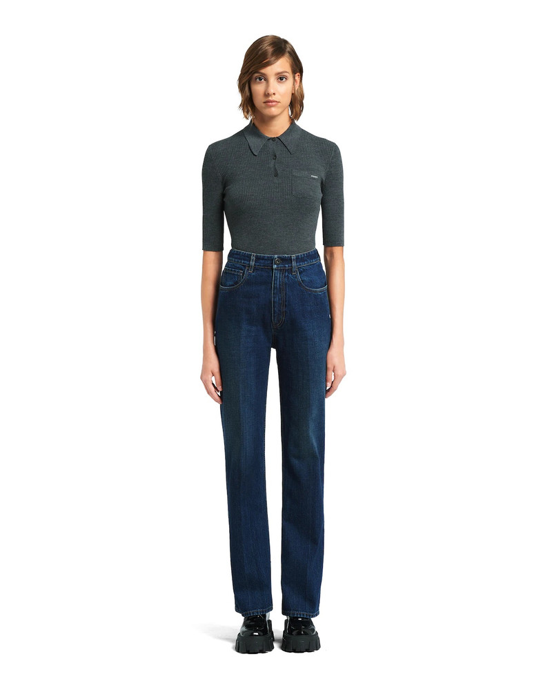 Prada Indigo denim five-pocket jeans outlook