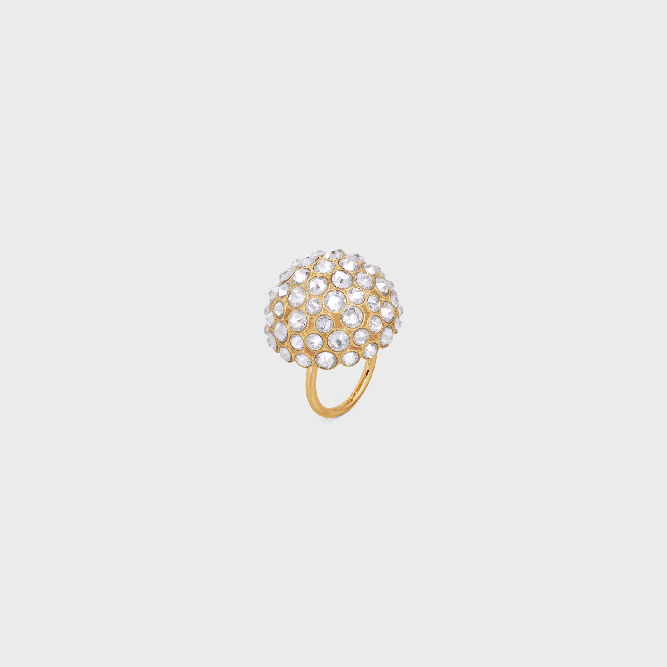 Celine Heirlooms Dome Ring in Strass and Brass with gold finish - 2