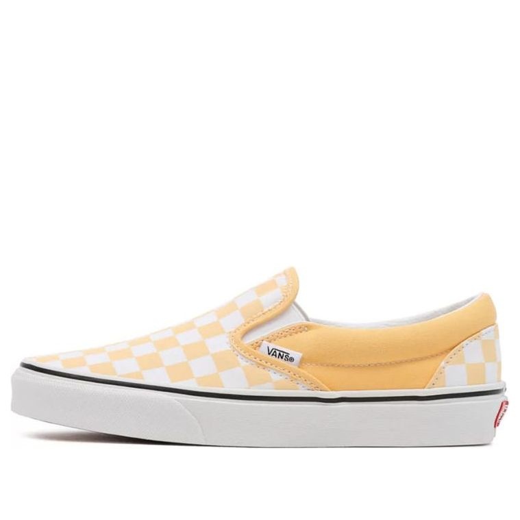 Vans Checkerboard Classic Slip-On Low-Top Sneakers White/Yellow VN000XG8AZV - 1