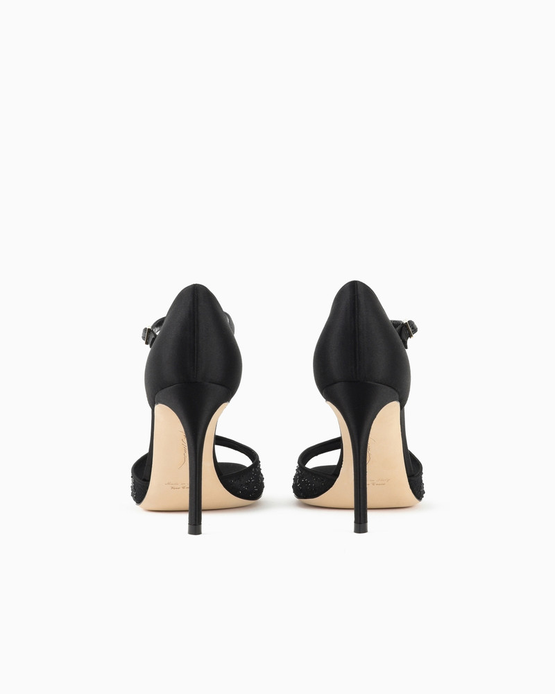 GIORGIO ARMANI MESH AND RHINESTONE T-BAR SANDALS outlook