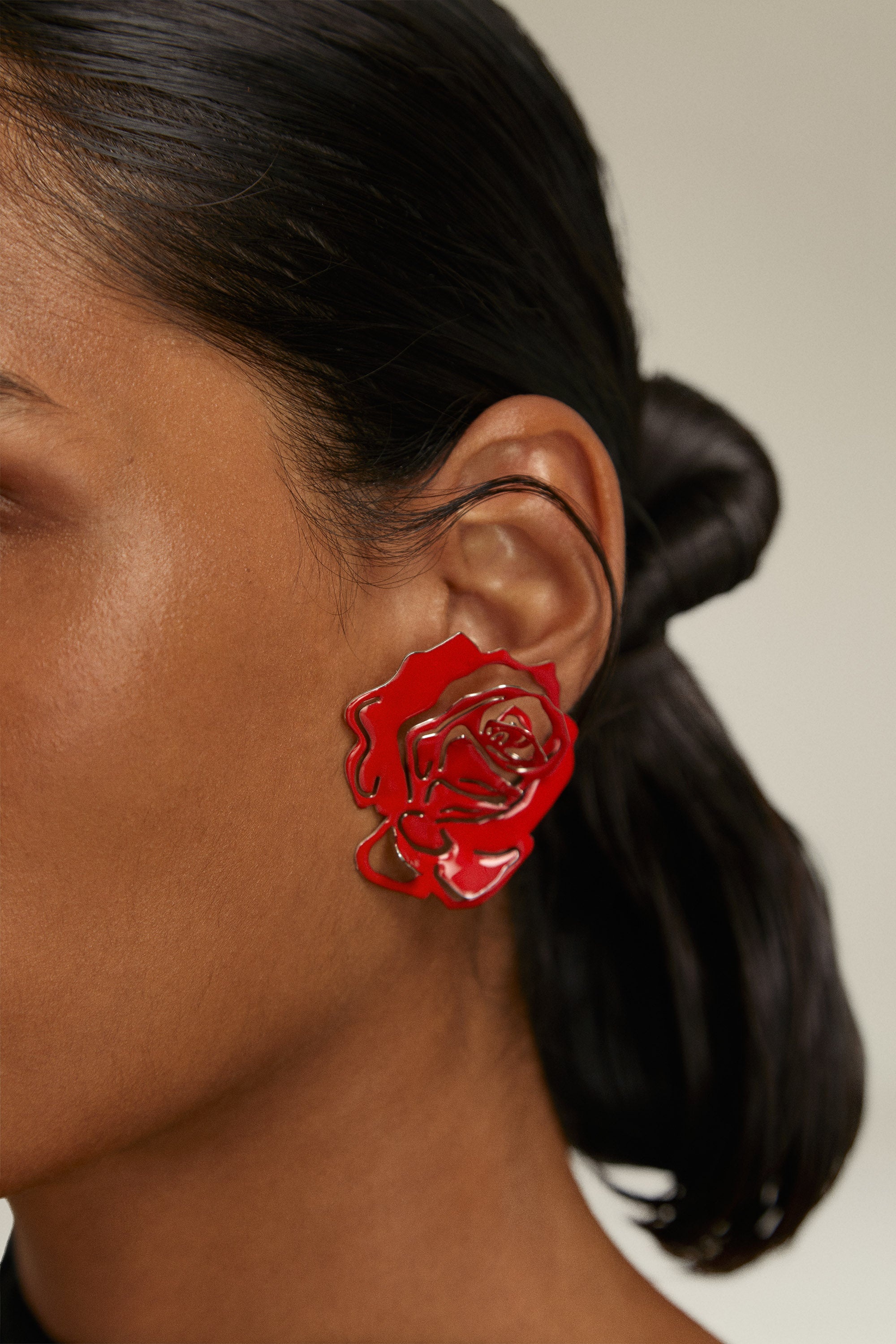 Rose Stud Earrings - 6